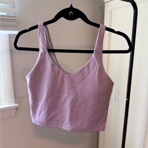 Lilac Scoop Neck Crop Tank Top
